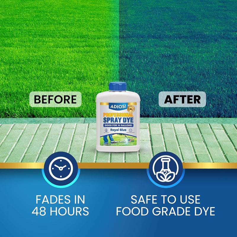 ADIOS! Professional Blue Spray Dye Marker, Makes 128 Gallons of Indicator for Grass and Lawn Care, Safe for Mixing - Half Gallon (64oz) - Image 4
